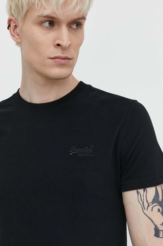 Superdry t-shirt bawełniany czarny M1011245M.16A
