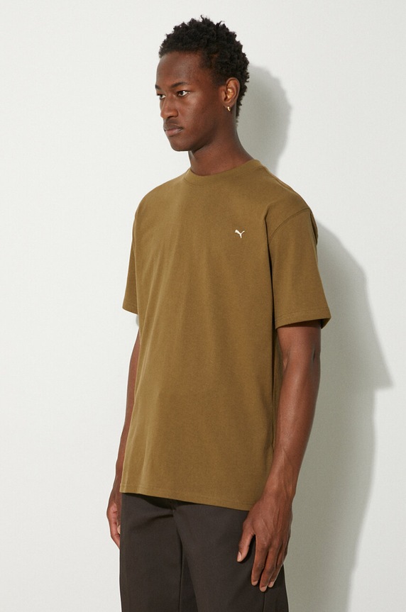 Puma t-shirt bawełniany MMQ zielony 624009