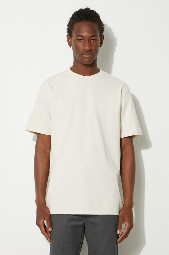 Puma t-shirt bawełniany MMQ gładkie beżowy 624009