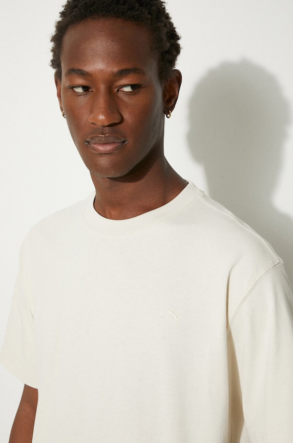 Puma t-shirt bawełniany MMQ 624009 beżowy
