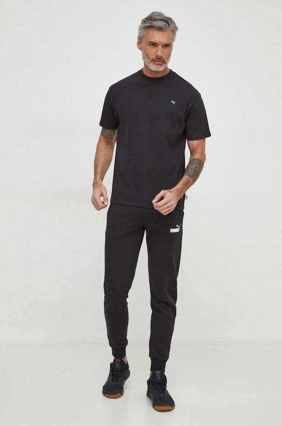 Βαμβακερό μπλουζάκι Puma 624009 μαύρο SS25