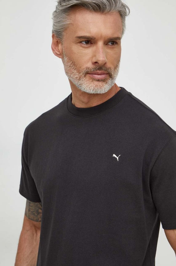 Βαμβακερό μπλουζάκι Puma μαύρο 624009