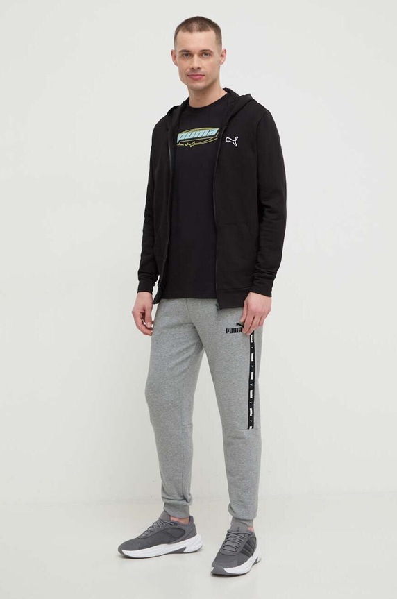 Puma pamut póló 625424 fekete SS24