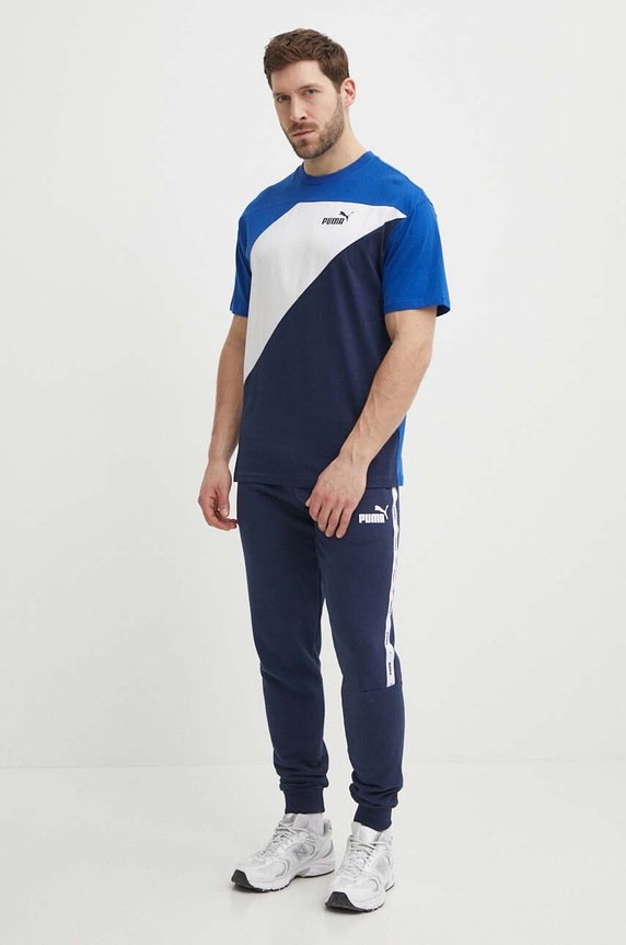 Bavlnené tričko Puma POWER 678929 tmavomodrá SS24