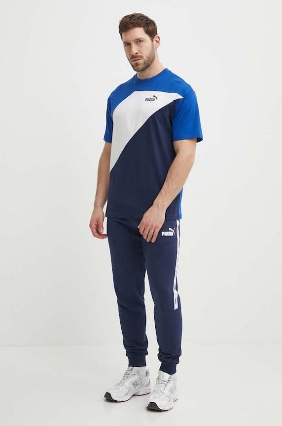 Bavlnené tričko Puma POWER 678929 tmavomodrá SS24