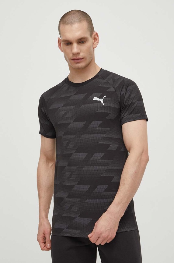 Μπλουζάκι προπόνησης Puma Evostripe εμπριμέ μαύρο 678993