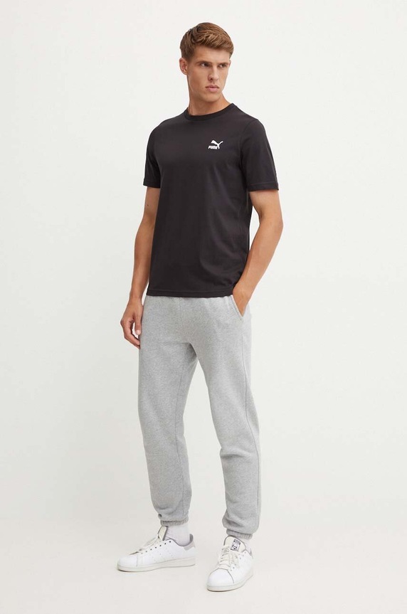 Puma t-shirt bawełniany 679187 czarny SS24