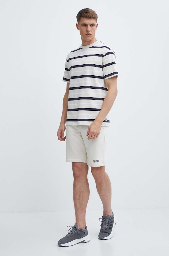 Bavlnené tričko Puma MMQ 624015 béžová SS24