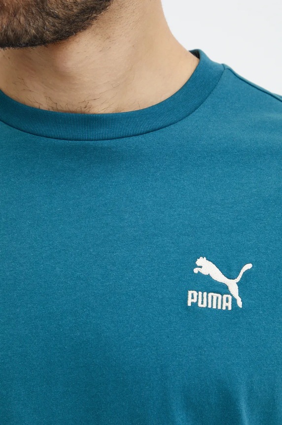 Bavlněné tričko Puma BETTER CLASSICS 679188 tyrkysová