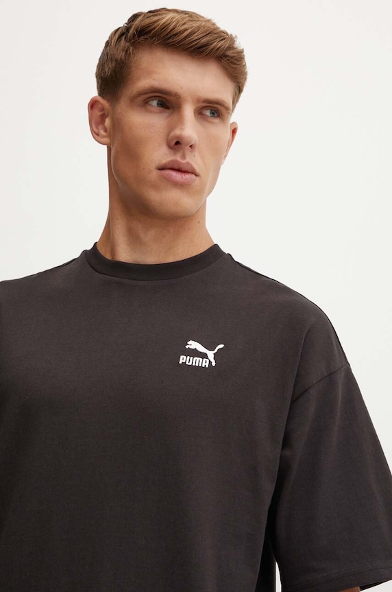 Βαμβακερό μπλουζάκι Puma μαύρο 679188