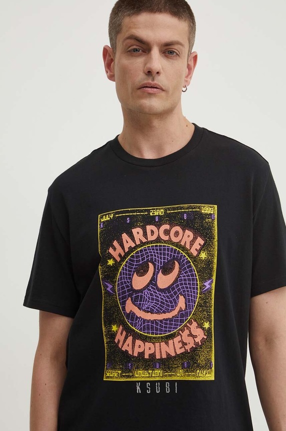 KSUBI t-shirt bawełniany hardcore kash ss tee czarny MPS24TE004