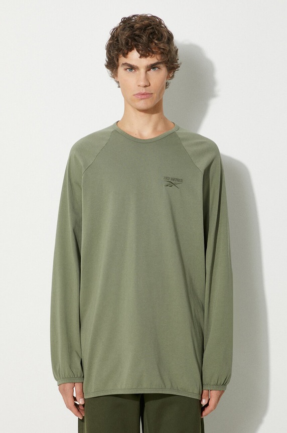 Pamučna majica dugih rukava Reebok LTD T-Shirt relaxed zelena RMAA00BC99JER0015500