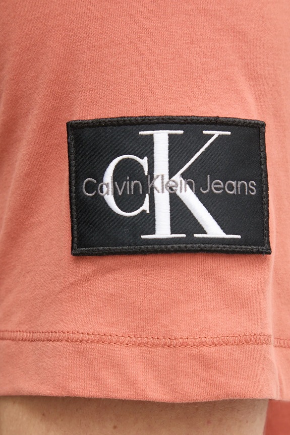 Calvin Klein Jeans t-shirt bawełniany J30J323484 pomarańczowy