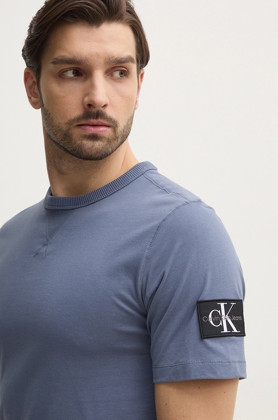 Bavlnené tričko Calvin Klein Jeans J30J323484 modrá AA00