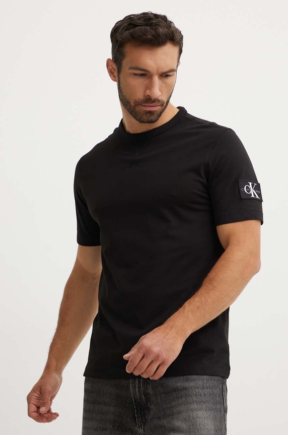 Calvin Klein Jeans t-shirt bawełniany J30J323484 czarny AA00