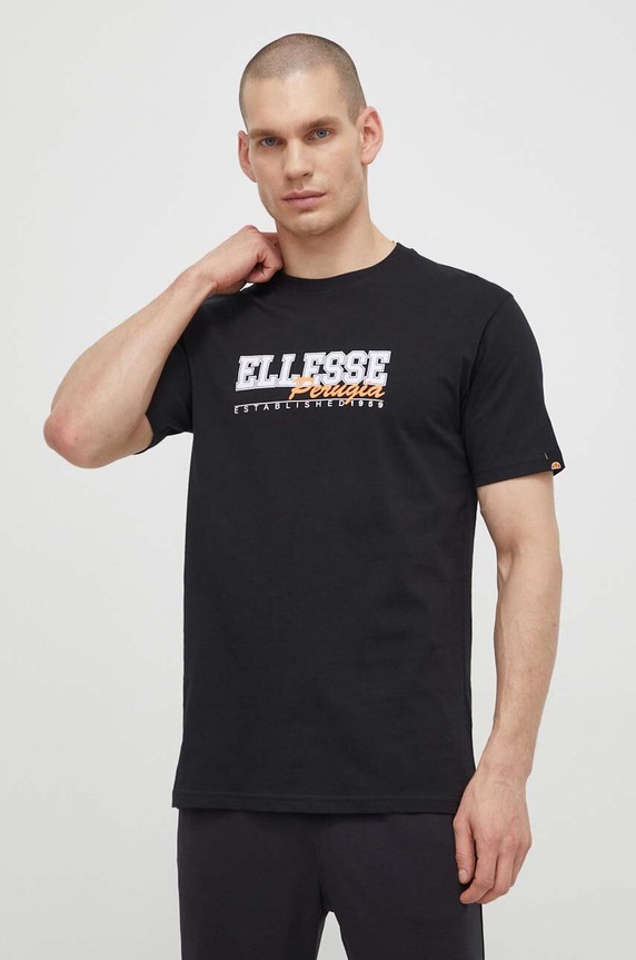Βαμβακερό μπλουζάκι Ellesse Zagda T-Shirt βαμβάκι μαύρο SHV20122