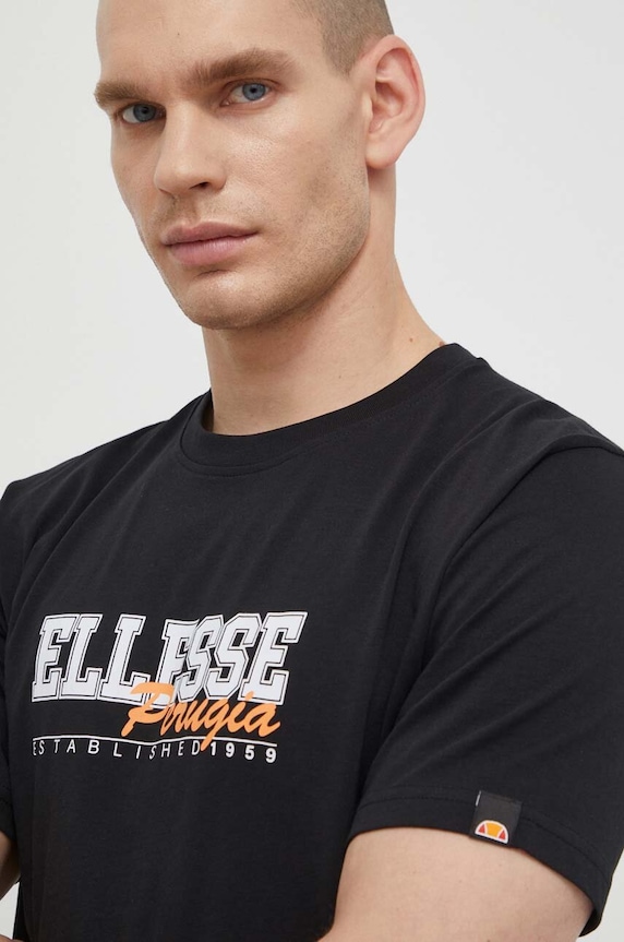 Βαμβακερό μπλουζάκι Ellesse Zagda T-Shirt μαύρο SHV20122