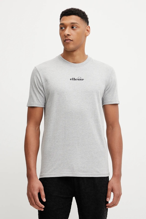 Ellesse t-shirt bawełniany Ollio Tee nadruk szary SHP16463