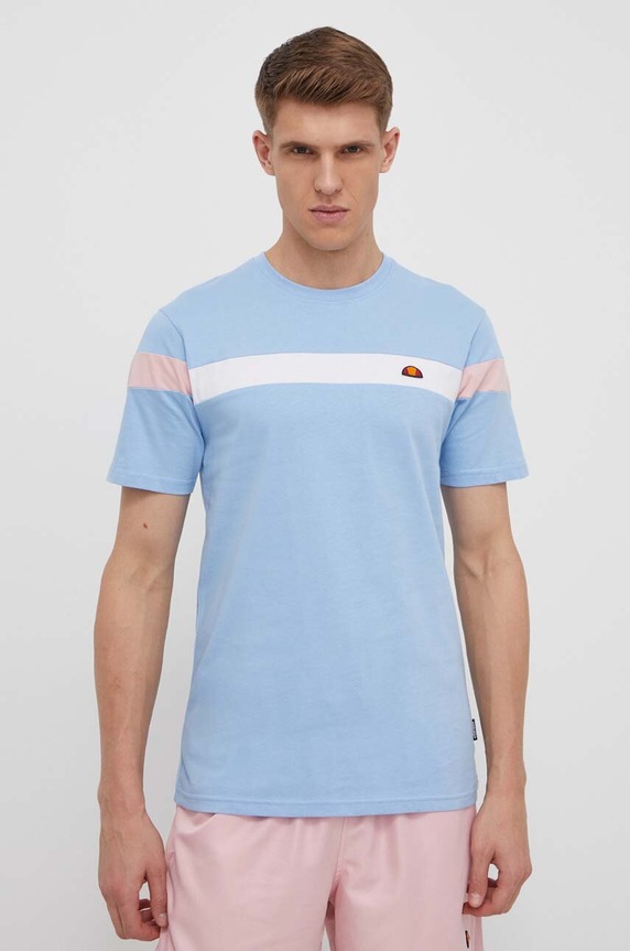 Ellesse t-shirt bawełniany Caserio T-Shirt wzorzyste niebieski SHR17433