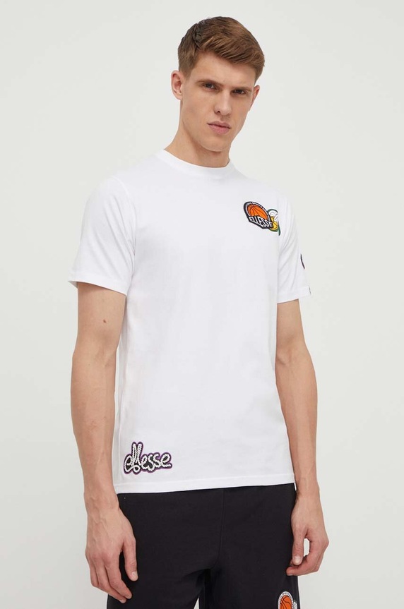 Oblečenie Bavlnené tričko Ellesse Boretto T-Shirt SHV20120 biela
