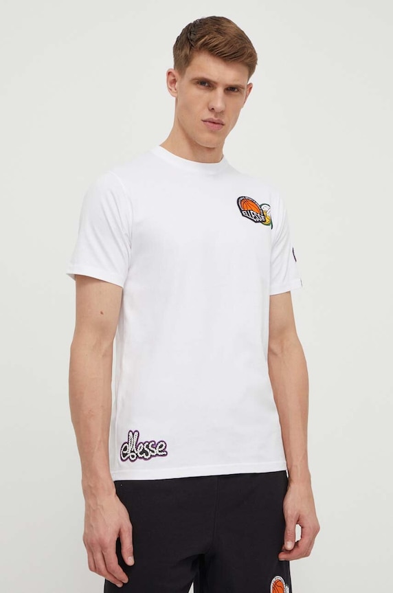 Oblečenie Bavlnené tričko Ellesse Boretto T-Shirt SHV20120 biela