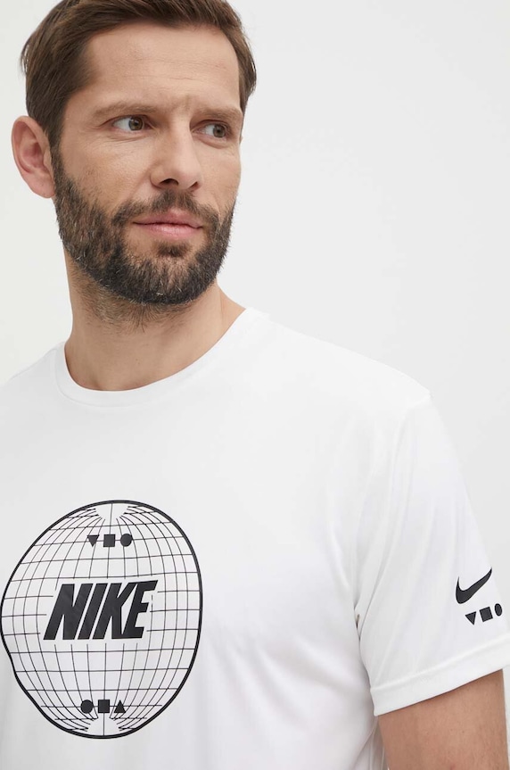 Tréningové tričko Nike Lead Line potlač biela NESSE476