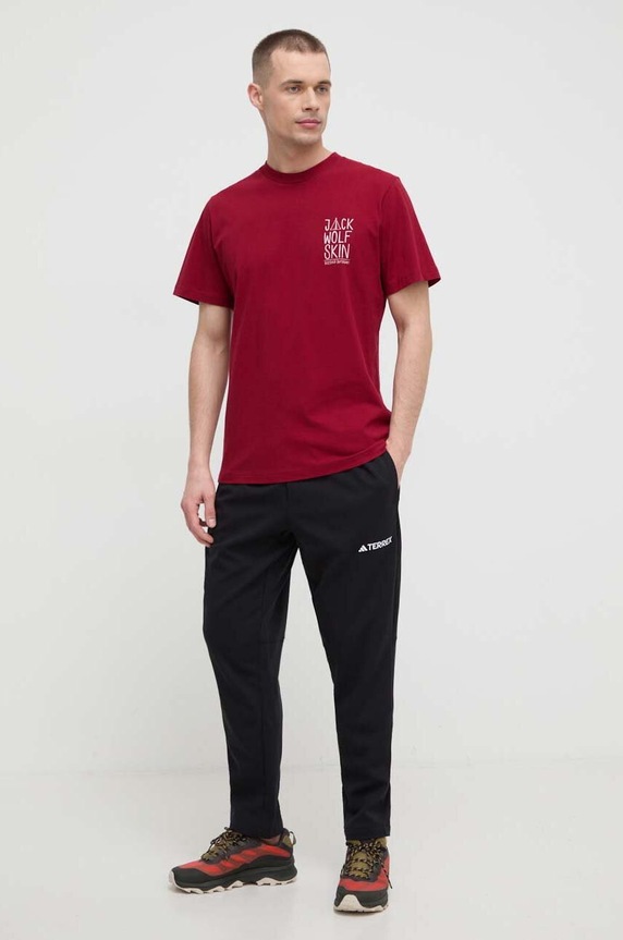 Jack Wolfskin tricou Jack Tent 1809791 burgundia SS24