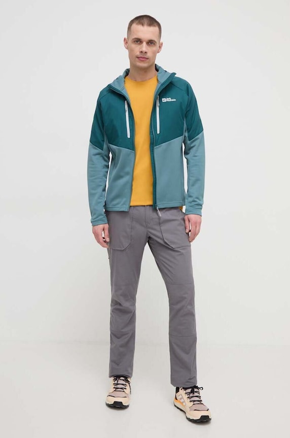 Jack Wolfskin Τ-shirt πεζοπορίας Ανδρικό Delgami 1809811 κίτρινο SS26