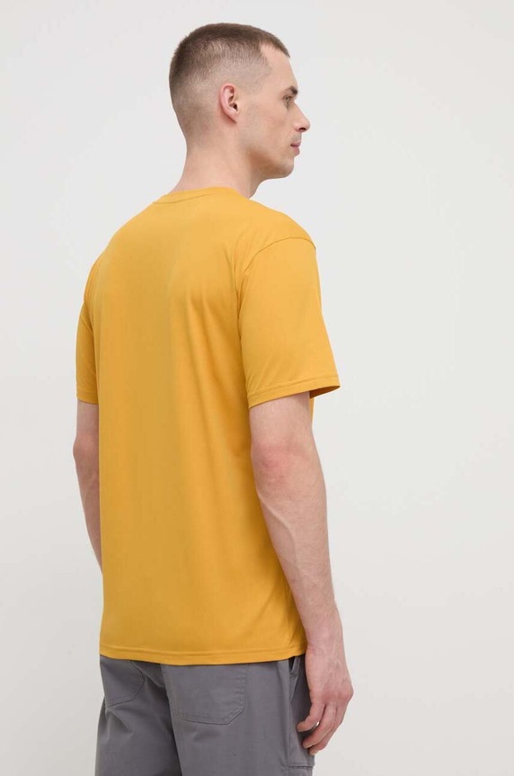 Ρούχα Jack Wolfskin Τ-shirt πεζοπορίας Ανδρικό Delgami 1809811 κίτρινο