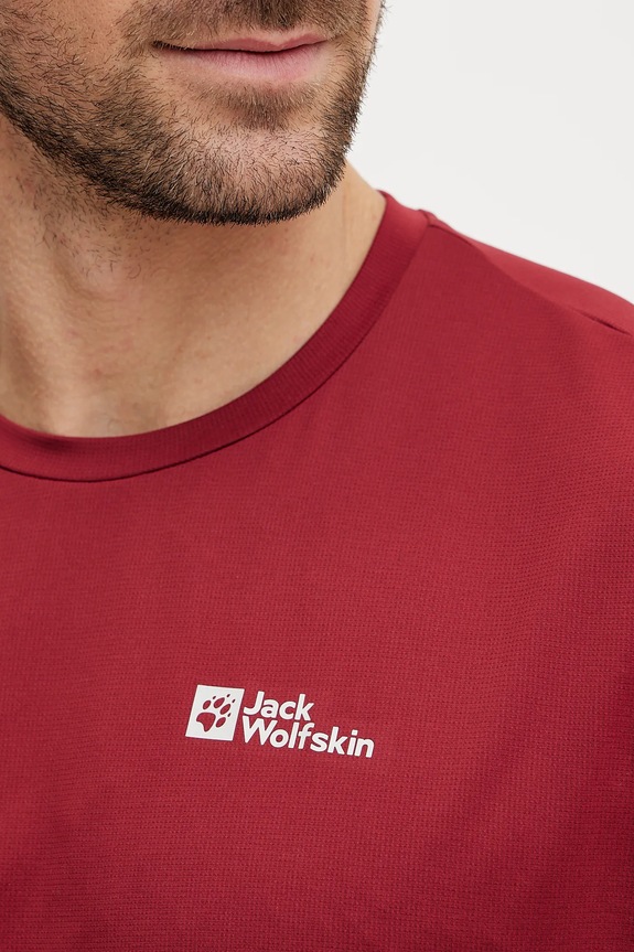 Αθλητικό μπλουζάκι Jack Wolfskin Delgami 1809811 μπορντό