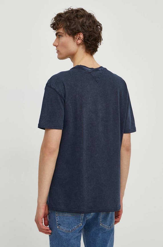 Îmbrăcăminte Tommy Jeans tricou din bumbac DM0DM18557 bleumarin