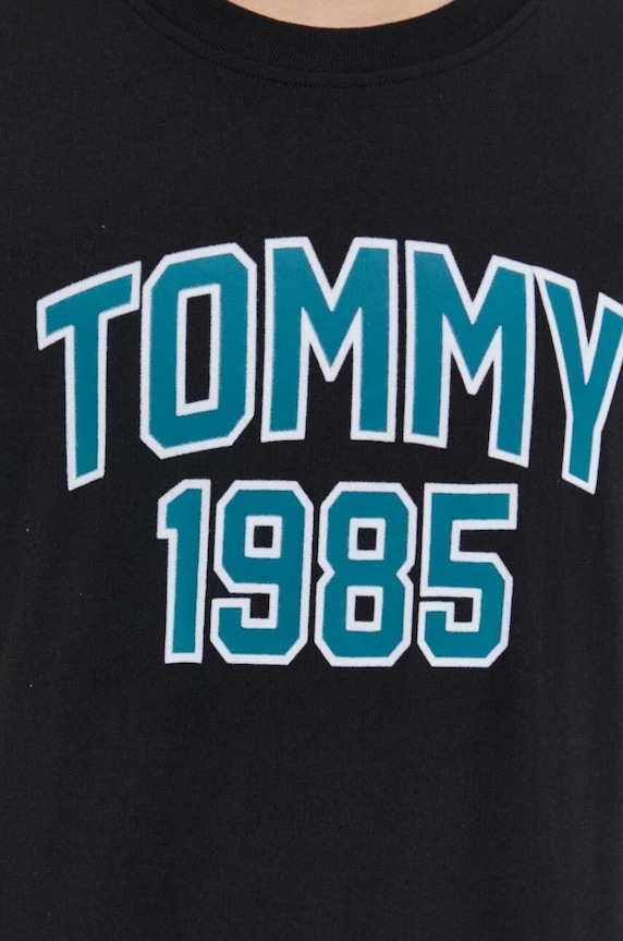 Tommy Jeans pamut póló DM0DM18559 fekete