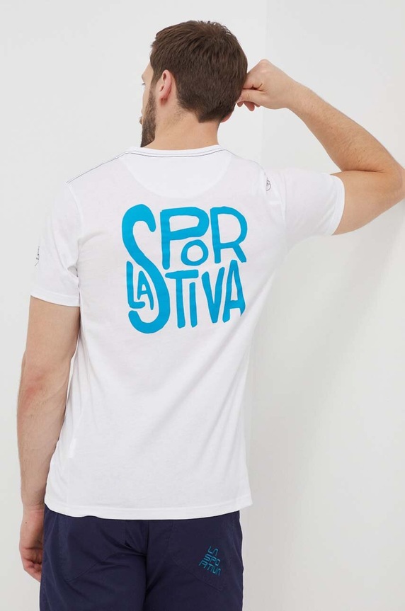 LA Sportiva t-shirt Back Logo nadruk biały F04000000