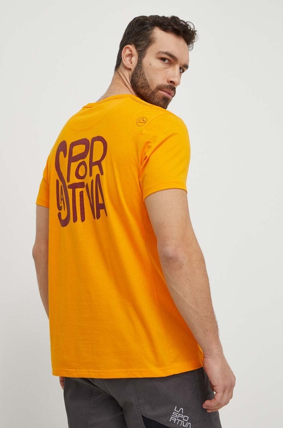 Majica kratkih rukava LA Sportiva Back Logo Planet friendly narančasta F04102102