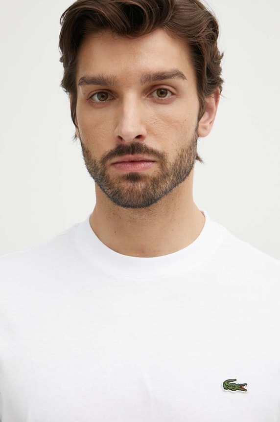 Lacoste T-shirt basic męski bawełniany biały TH7318