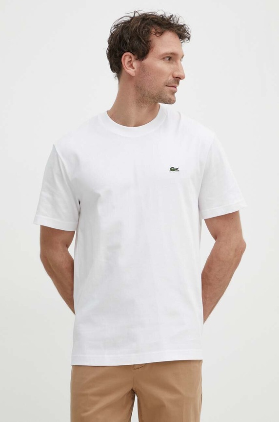 Lacoste tricou basic bărbătesc din bumbac alb TH7318