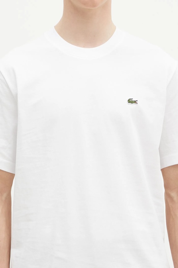 Lacoste T-shirt basic bawełniany męski biały TH7318