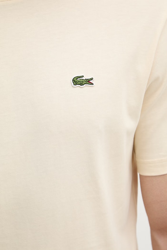 Lacoste basic tričko pánske bavlnené TH7318 béžová
