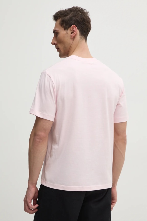 Odzież Lacoste T-shirt basic męski bawełniany TH7318 różowy
