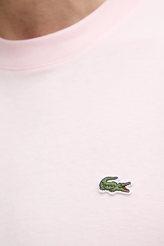 Lacoste T-shirt basic męski bawełniany różowy TH7318