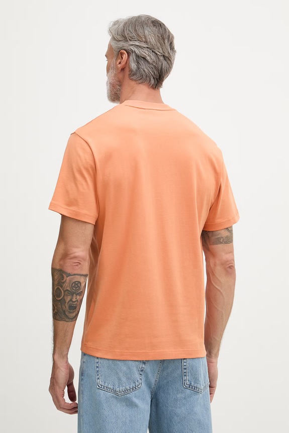Odzież Lacoste T-shirt basic bawełniany męski TH7318 pomarańczowy