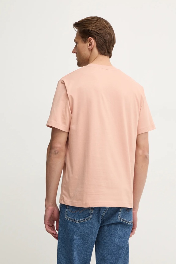 Odzież Lacoste T-shirt basic męski bawełniany TH7318 pomarańczowy