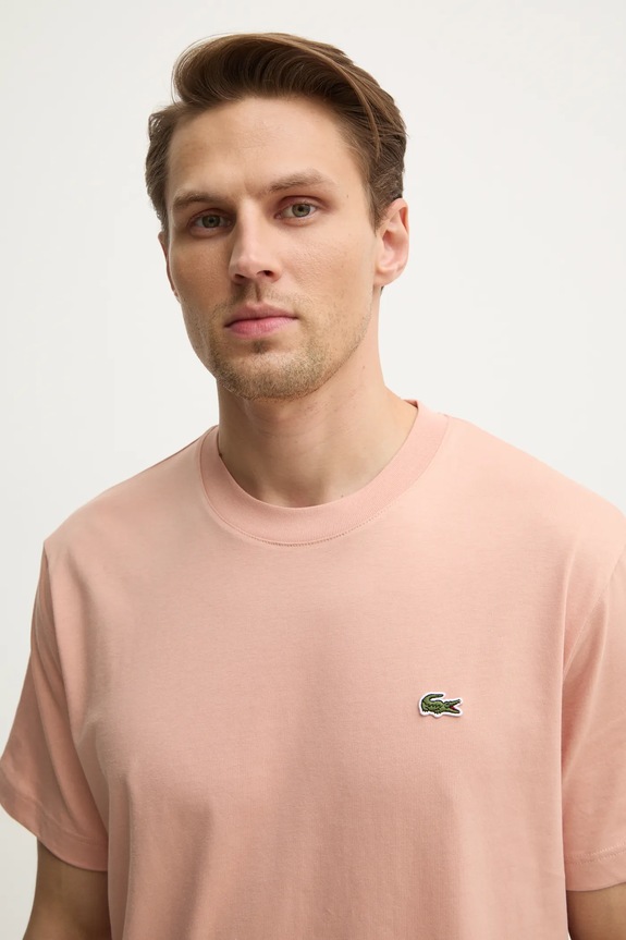 Lacoste T-shirt basic męski bawełniany TH7318 pomarańczowy