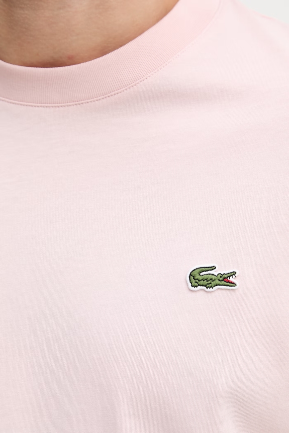 Lacoste T-shirt basic męski bawełniany TH7318 różowy