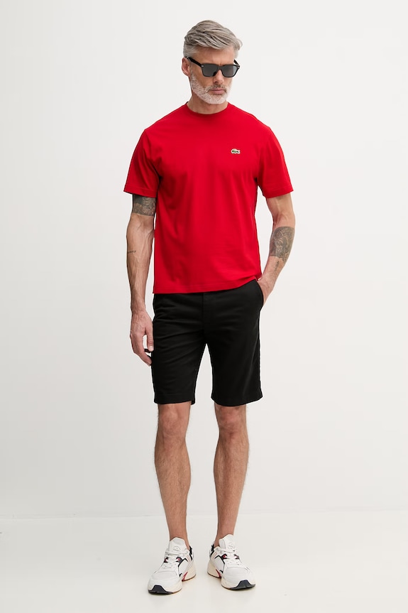 Lacoste T-shirt basic męski bawełniany TH7318 czerwony SS26