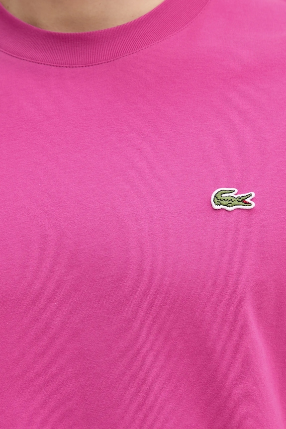 Lacoste T-shirt basic męski bawełniany różowy TH7318