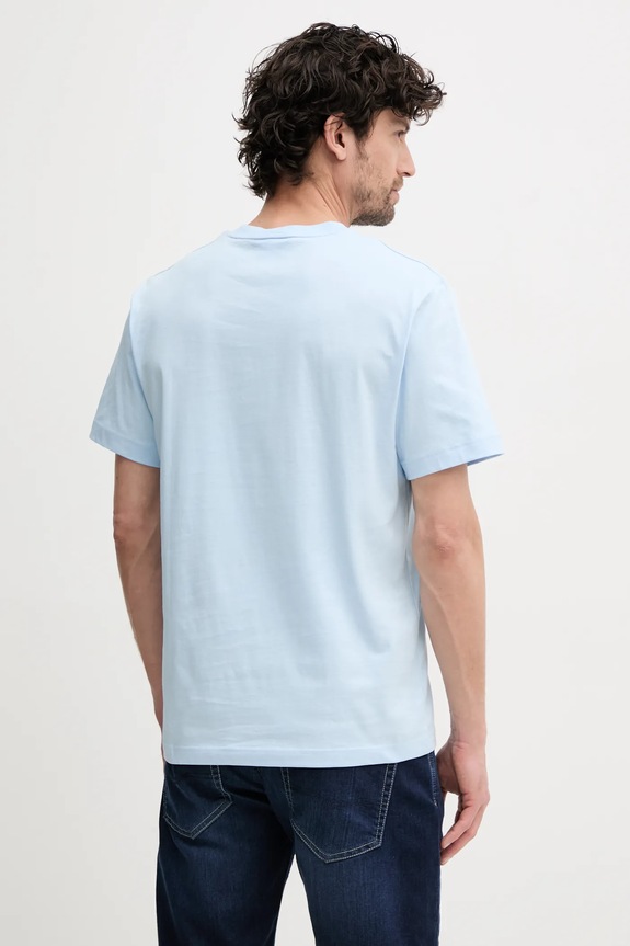 Odzież Lacoste T-shirt basic męski bawełniany TH7318 niebieski
