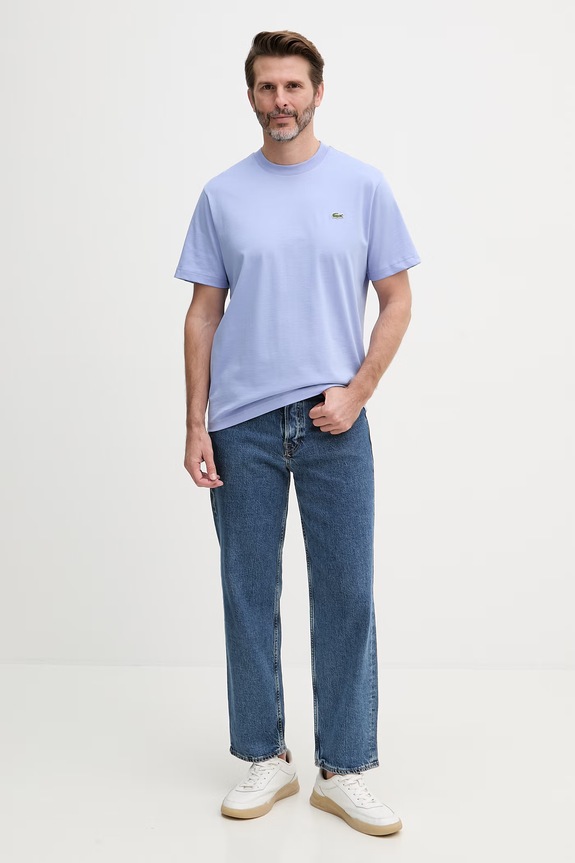 Lacoste T-shirt basic bawełniany męski TH7318 niebieski SS26