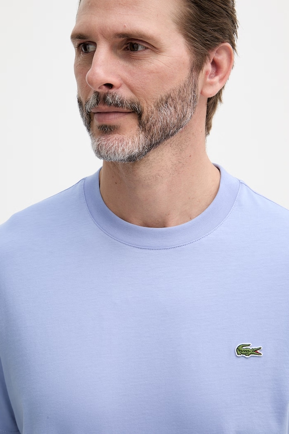 Lacoste T-shirt basic bawełniany męski niebieski TH7318