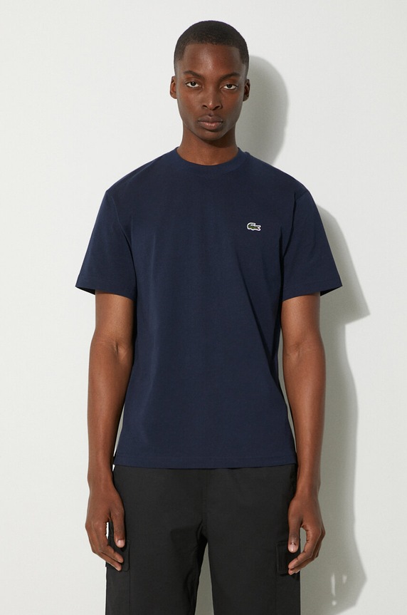 Lacoste T-shirt basic męski bawełniany granatowy TH7318